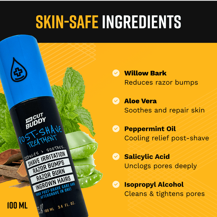 Post Shave Irritation Solution - Unscented 3.4 oz - The Cut Buddy - The Cut Buddy