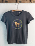 Printed Embroidered Cotton Baby Tee - Dog-view 1