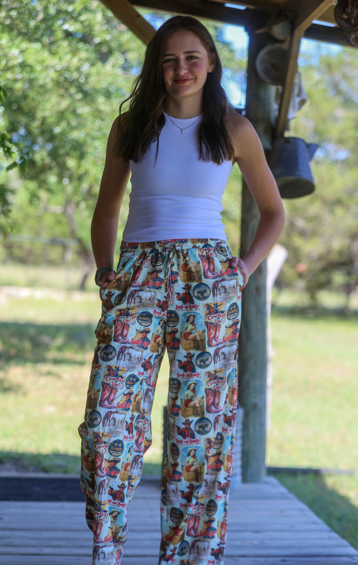 Printed Wide Leg Pant