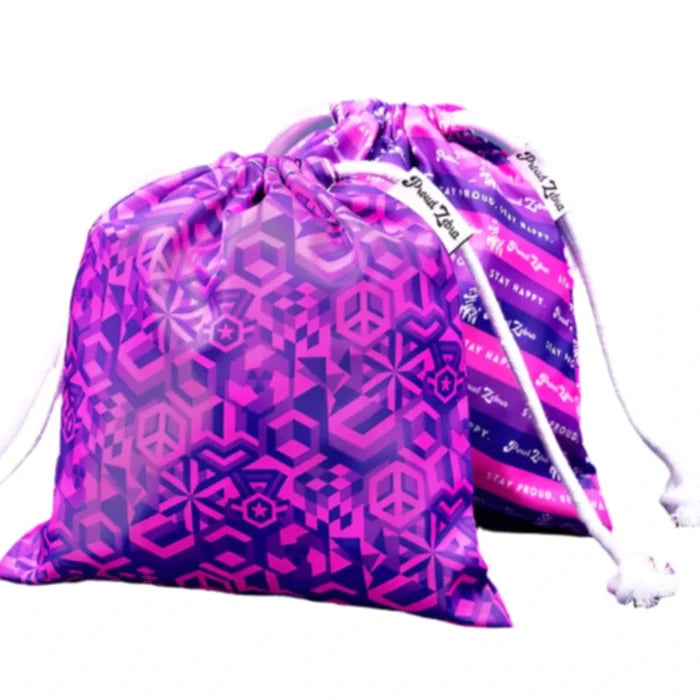PROUD ZEBRA Drawstring Bag Set - Bisexual Pride
