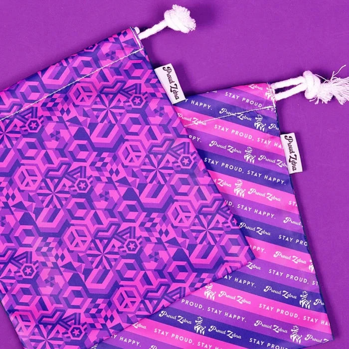 PROUD ZEBRA Drawstring Bag Set - Bisexual Pride