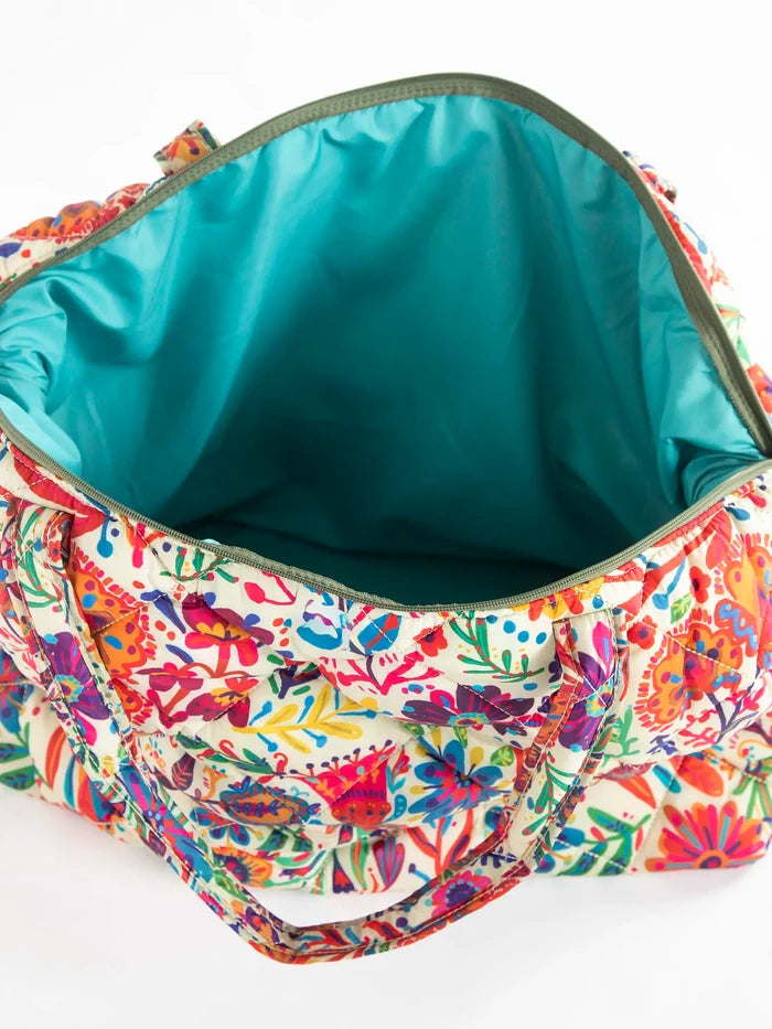 Puffy Weekender Bag - Rainbow Cream Floral-view 4