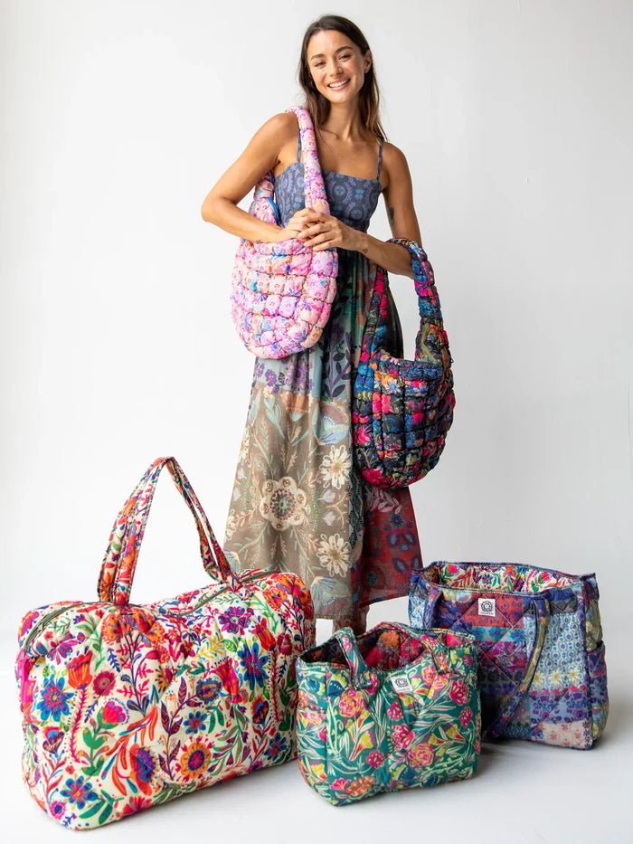 Puffy Weekender Bag - Rainbow Cream Floral-view 6