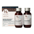 Travel set of Holistic Hair Quinoa Pro NPNF Colour Protect Shampoo and Conditioner, with packaging displaying the brand and product information.