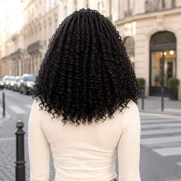 QVR Afro Kinky Curly Human Bulk Hair Extensions for Boho Knotless Braiding