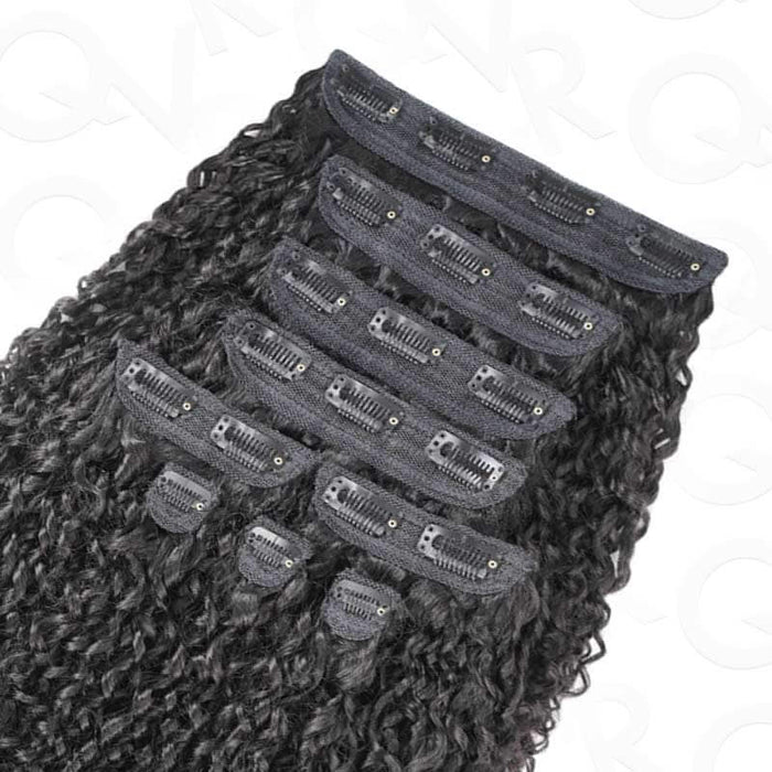 natural texture ramen curl clip in human hair extensions