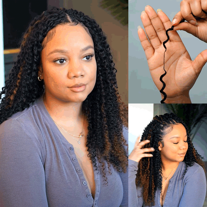 qvr brown highlight small kinky curly 1b and 30 crochet human hair extensions machine made