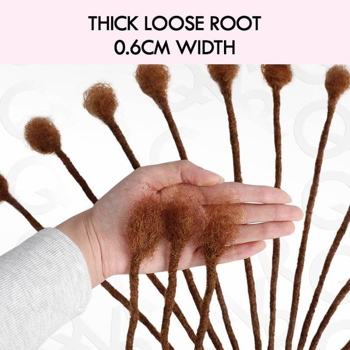 thick ends auburn brown colored human hair loc extensions