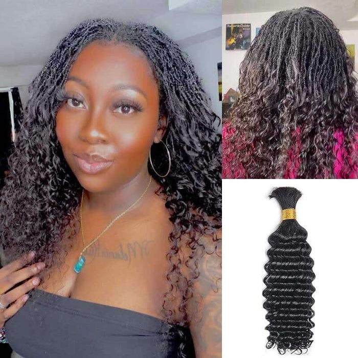 same hairstyle as the celebrity, qvr deep wave bulk hair extensions