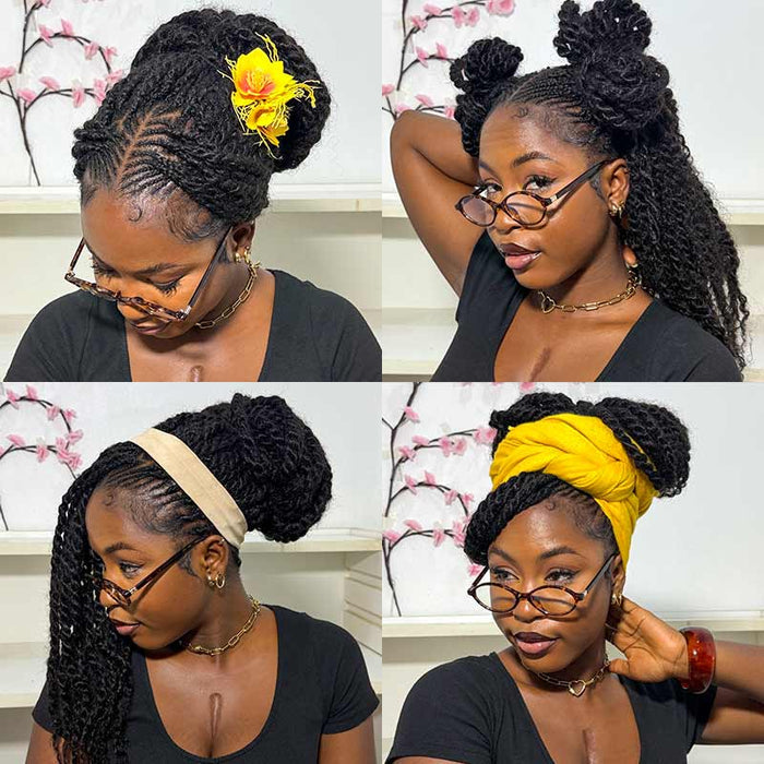 QVR Premium Upgraded Afro Kinky Bulk Human Hair for Braiding & Mini Twists