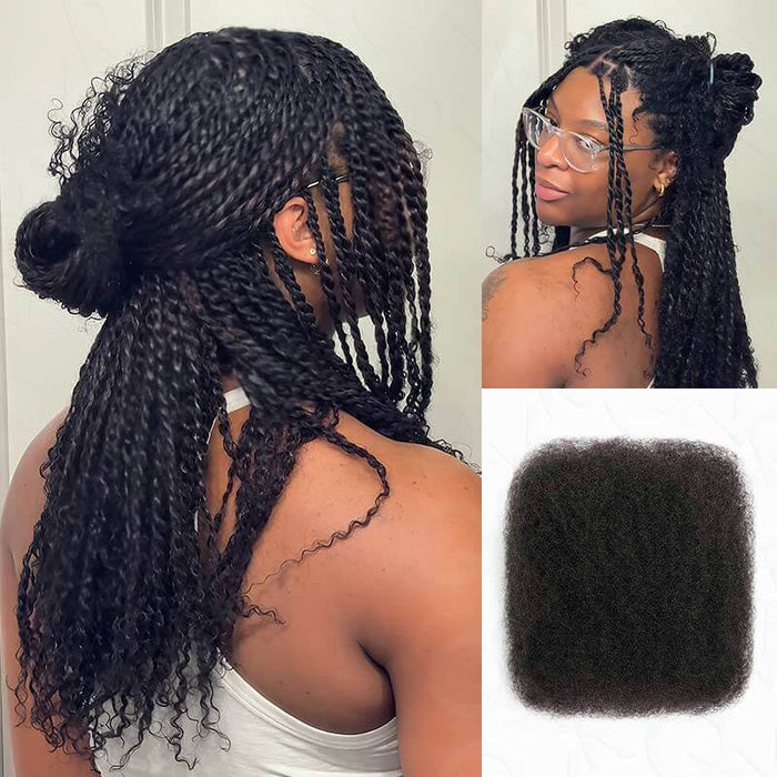QVR Premium Upgraded Afro Kinky Bulk Human Hair for Braiding & Mini Twists