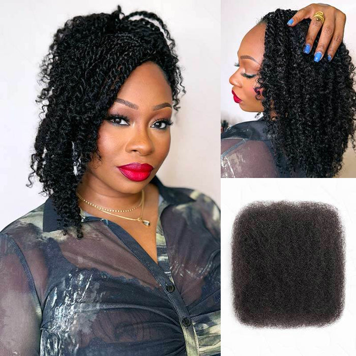 QVR Premium Upgraded Afro Kinky Bulk Human Hair for Braiding & Mini Twists