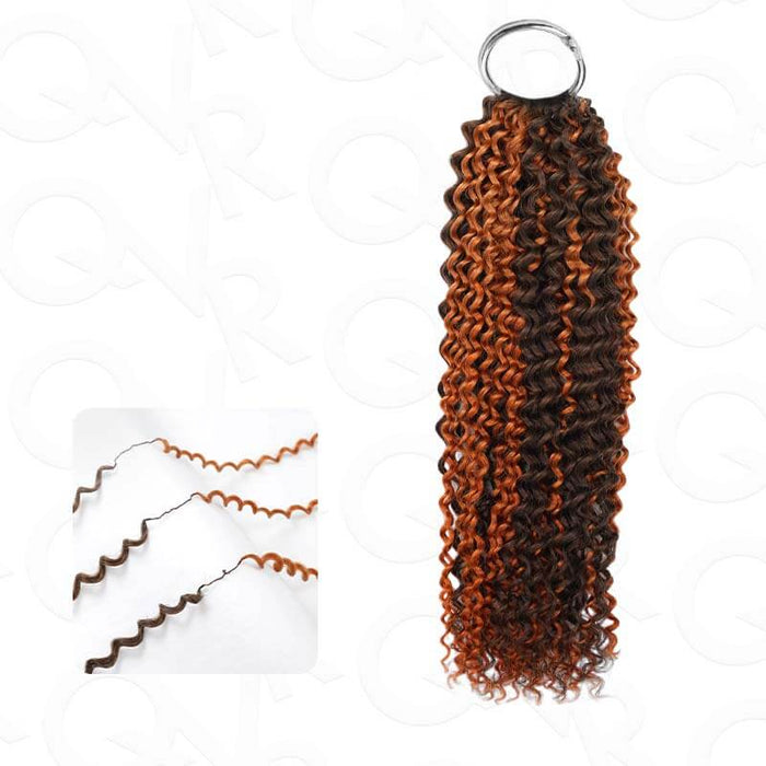 qvr machine made #P2/30 highlight small kinky curly crochet hair extensions