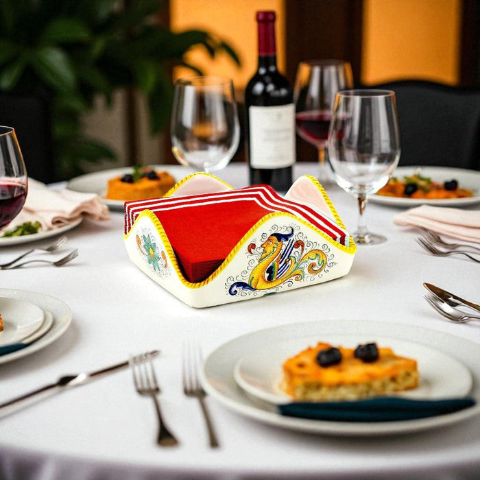 RAFFAELLESCO CLASSICO: Square Napkins Holder (For Luncheon Size napkins 6.5"x6.5")