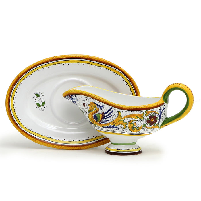 RAFFAELLESCO DELUXE: Gravy Sauce Boat with Tray