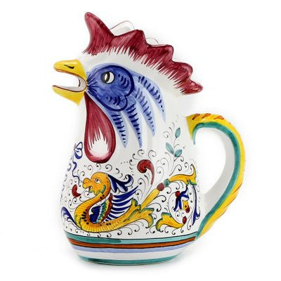 RAFFAELLESCO DELUXE: Rooster of Fortune pitcher (1 Liter 34 Oz 1 Qt)