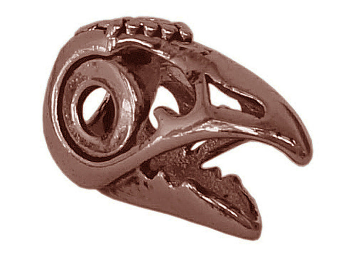 Raven's Skull Hair Bead - Copper Finish Viking Hair Accessory front view