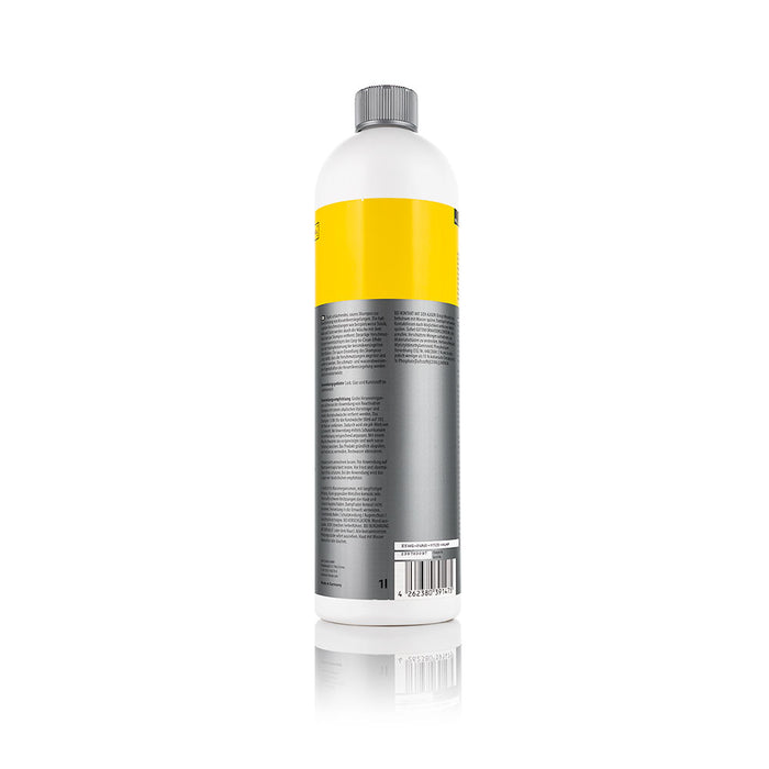 The back of a bottle of Koch Chemie Reactivation Shampoo on a white background.