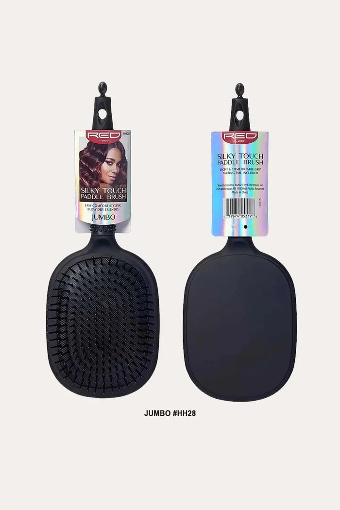 RED BY KISS RUBBERIZED PADDLE BRUSH RED BEAUTY