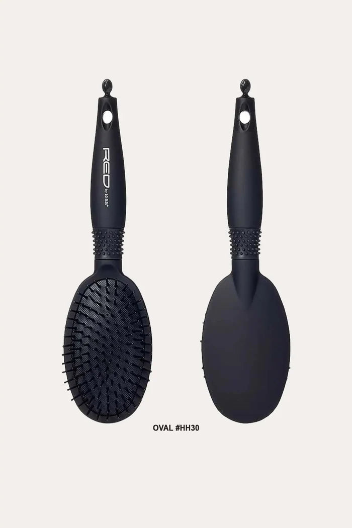 RED BY KISS RUBBERIZED PADDLE BRUSH RED BEAUTY