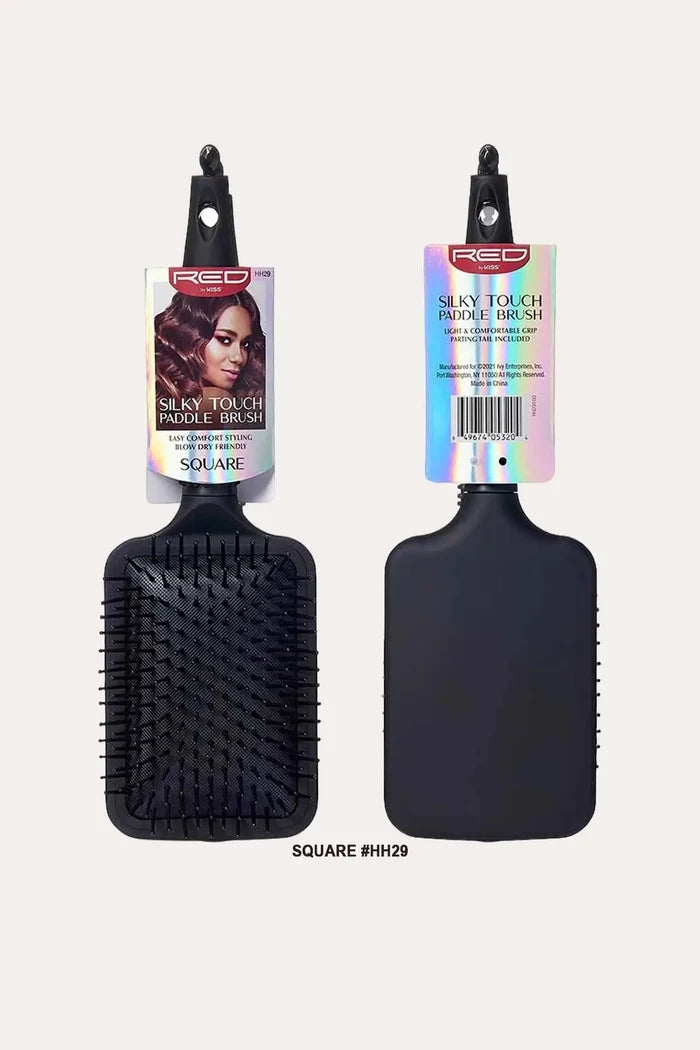 RED BY KISS RUBBERIZED PADDLE BRUSH RED BEAUTY