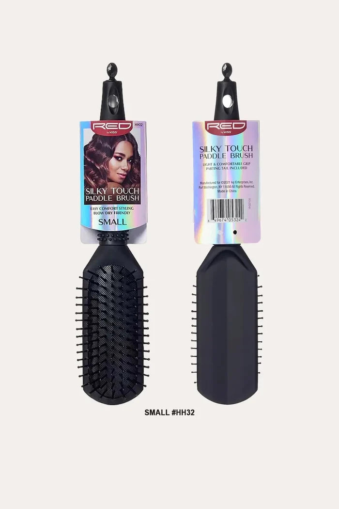 RED BY KISS RUBBERIZED PADDLE BRUSH RED BEAUTY