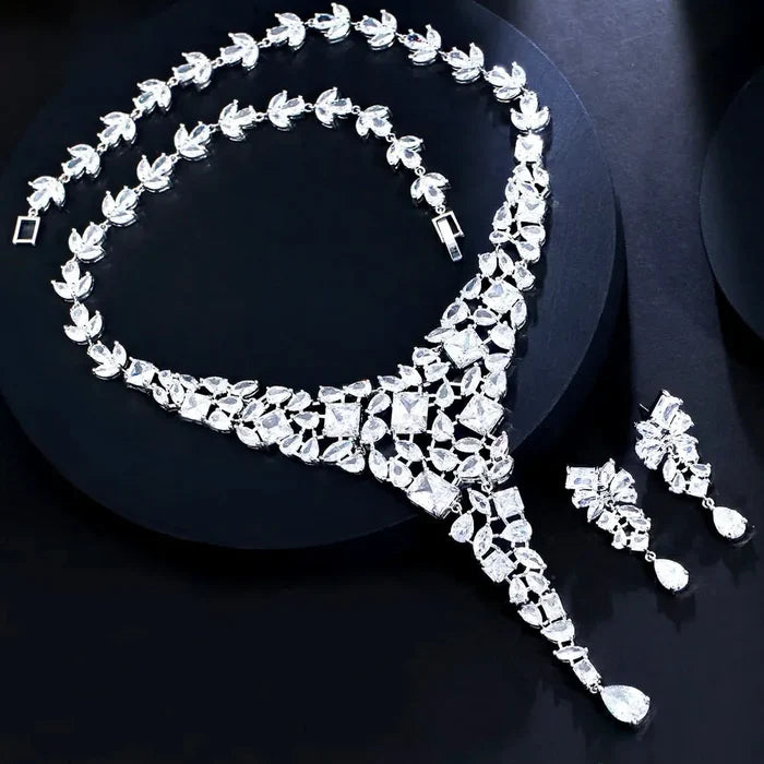 Wedding Jewelry - Luxury Silver Cubic Zirconia Bridal Jewelry Set