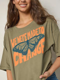 Remi Distressed Cotton Tee - Made To Change-view 1