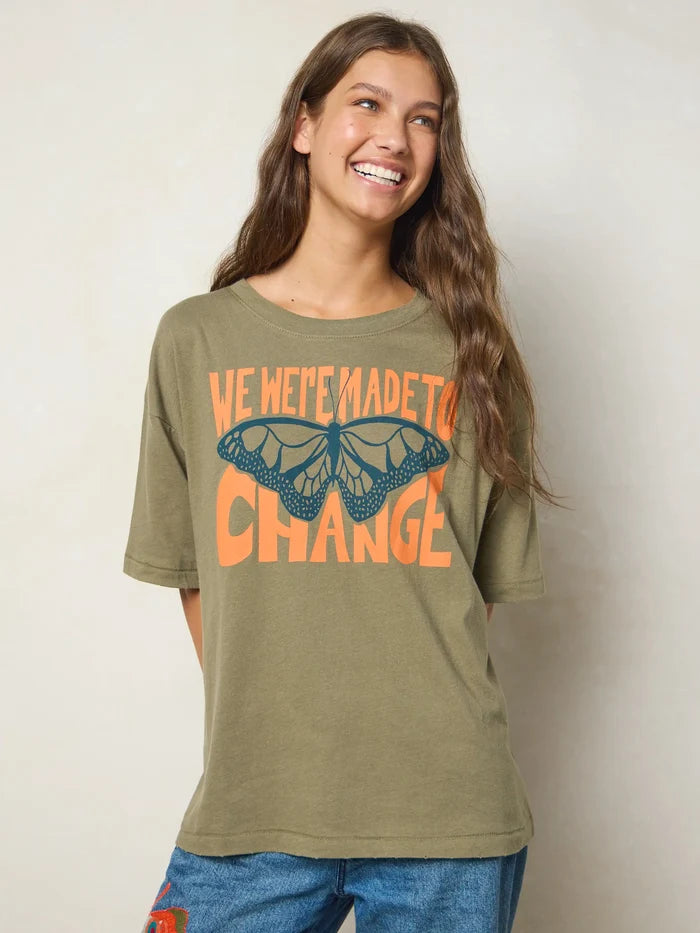 Remi Distressed Cotton Tee - Made To Change-view 4