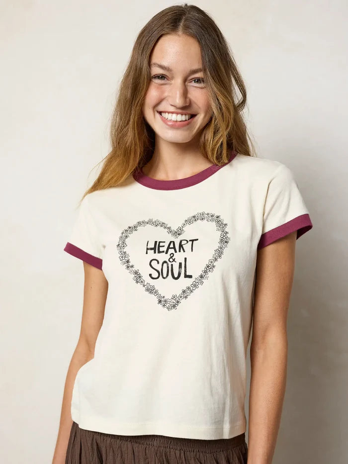 Ringer Cotton Baby Tee Shirt - Heart & Soul-view 2