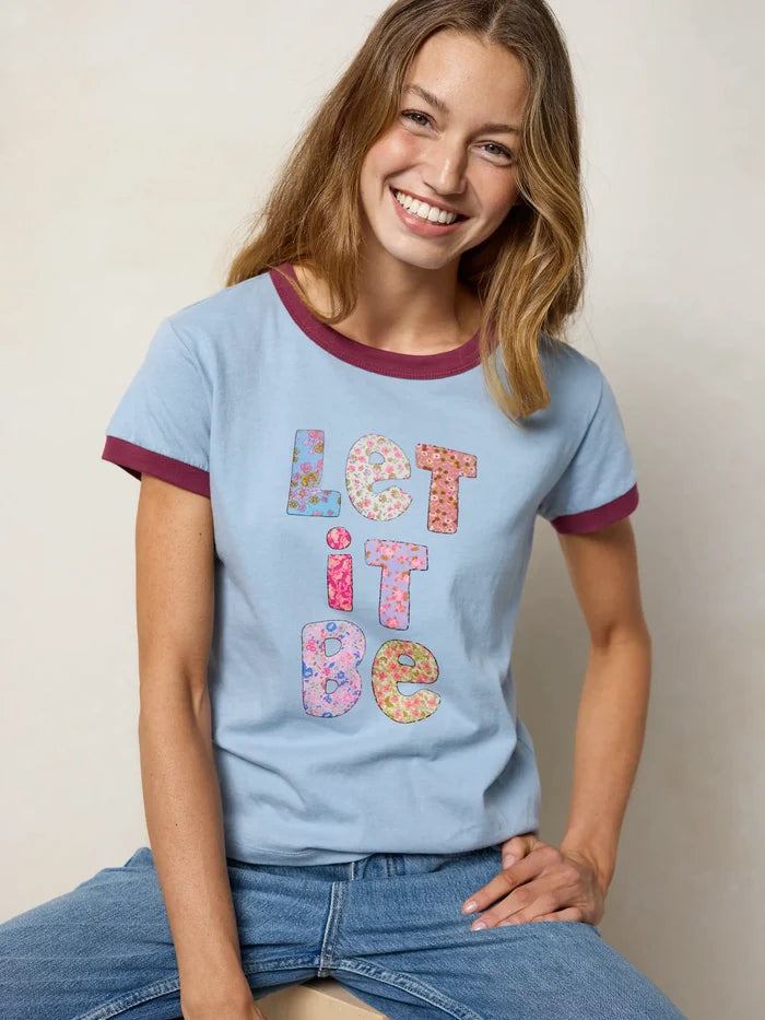 Ringer Cotton Baby Tee Shirt - Let It Be-view 2
