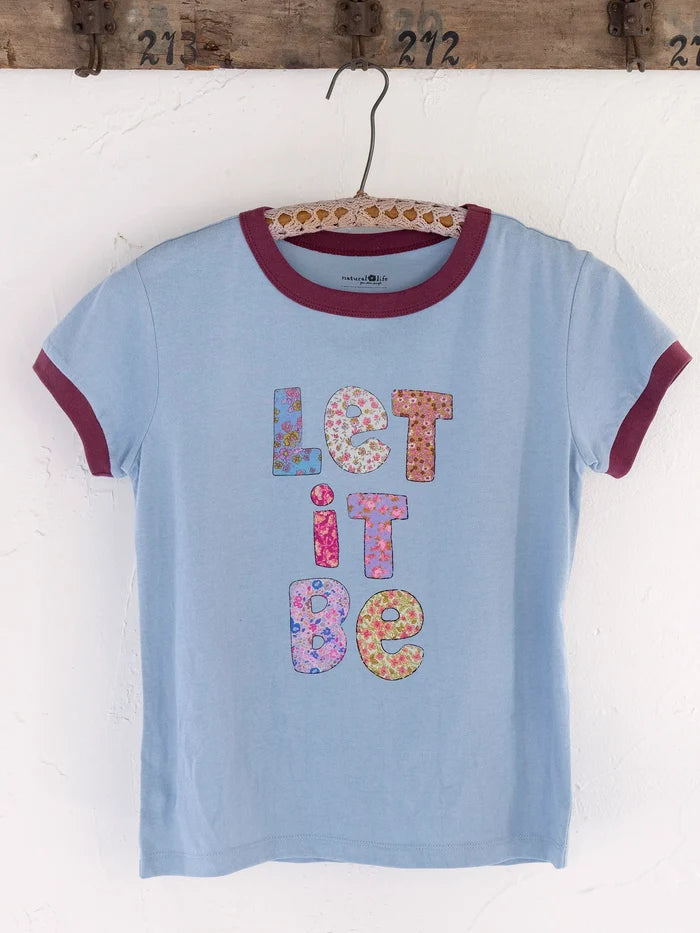 Ringer Cotton Baby Tee Shirt - Let It Be-view 3
