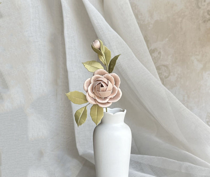 Round Camellia Chanhua Materials Flowers DIY Kit - Include Detailed Video Tutorial