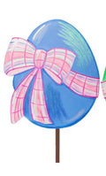 Round Top Periwinkle Eggs with Plaid Bows