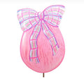 Round Top Pink Eggs with Plaid Bows