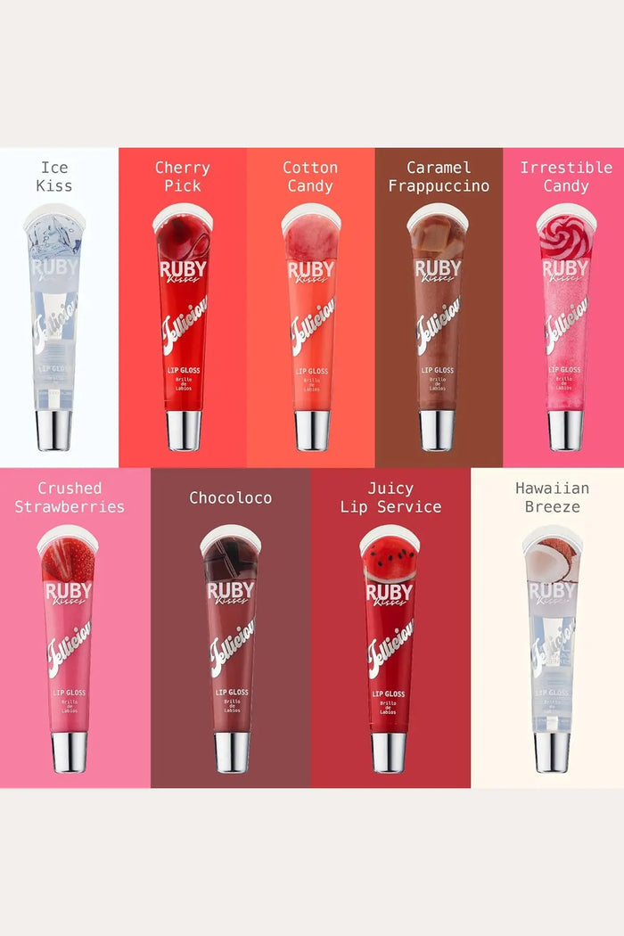 RUBY KISSES JELLICIOUS LIP GLOSS COLLECTION RED BEAUTY