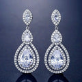 Wedding Jewelry - Cubic Zirconia Bridal Earrings - Available in Silver, Rose Gold and Yellow Gold