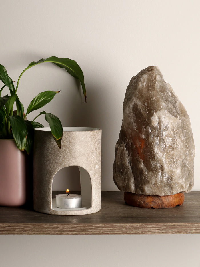 Salt Lamp Grey 2 - 3 KG | One Colour-Image 1