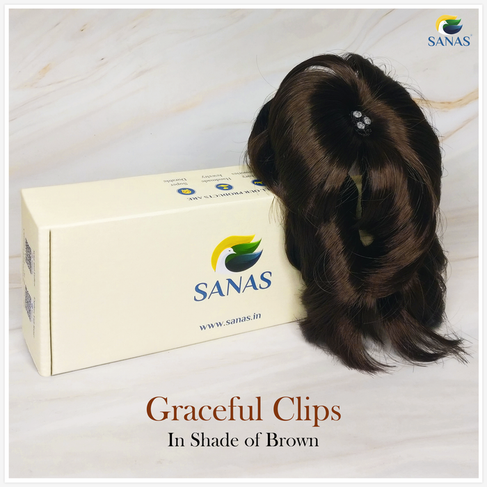 SANAS reusable brown hair bun for weddings, parties and daily styling.