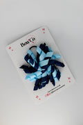 School Bow Navy and Blue Topaz - Corker Bow - Elastic