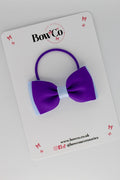School Bow Purple and Bluebell - Double Lapel Bow - Elastic