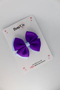 School Bow Purple and Bluebell - Double Layer Bow - Clip