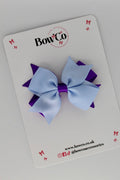 School Bow Purple and Bluebell - Layer Tail Bow - Clip