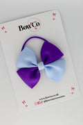 School Bow Purple and Bluebell - Twist Bow - Elastic