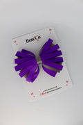 School Bow Purple and Metal Grey - Spiral Bow - Clip