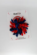 School Bow Red and Navy - Corker Bow - Elastic