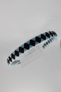 School Hair Accessories - Pleated Blue Topaz and Brown Hair Band