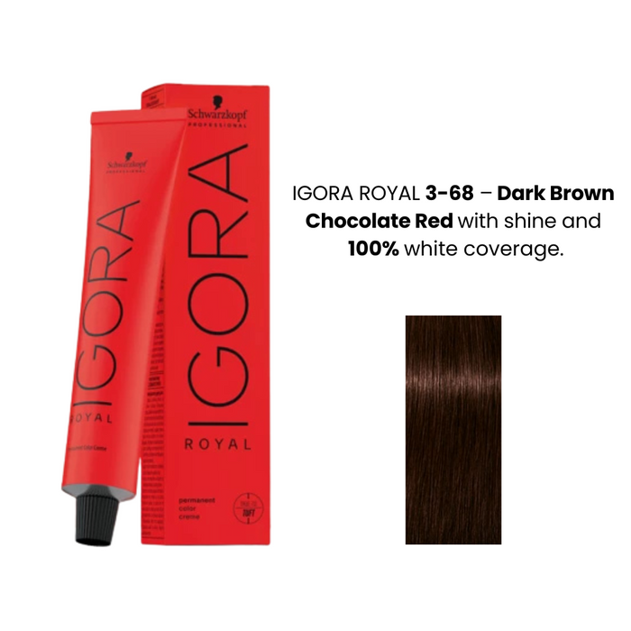 Schwarzkopf Igora Royal 3-68 Dark Brown Chocolate Red 60 Ml , Red