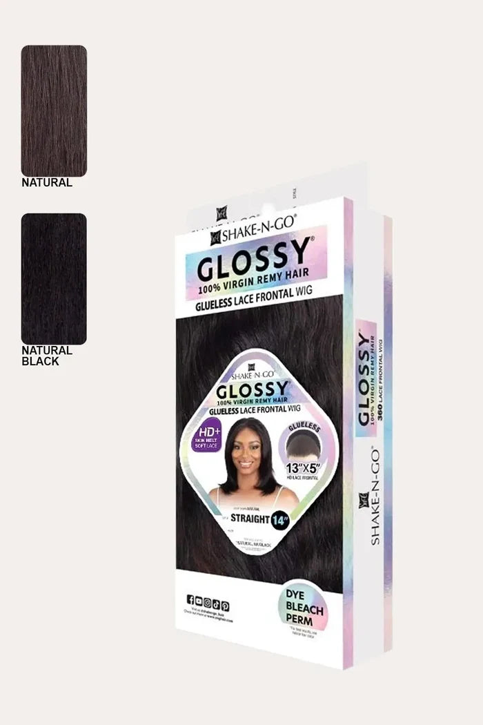 SHAKE N GO GLOSSY GLUELESS LACE FRONTAL WIG - STRAIGHT 14" SHAKE N GO