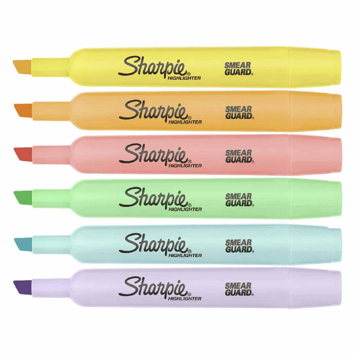 Sharpie Pocket Style Highlighters, Assorted Ink Colors, Chisel Tip, Assorted Barrel Colors, 12 Pack